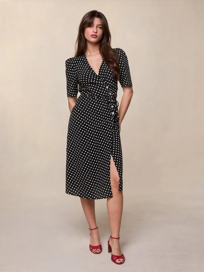 Rouje Dresses Women Gabin Dress Pois Carmen Noir