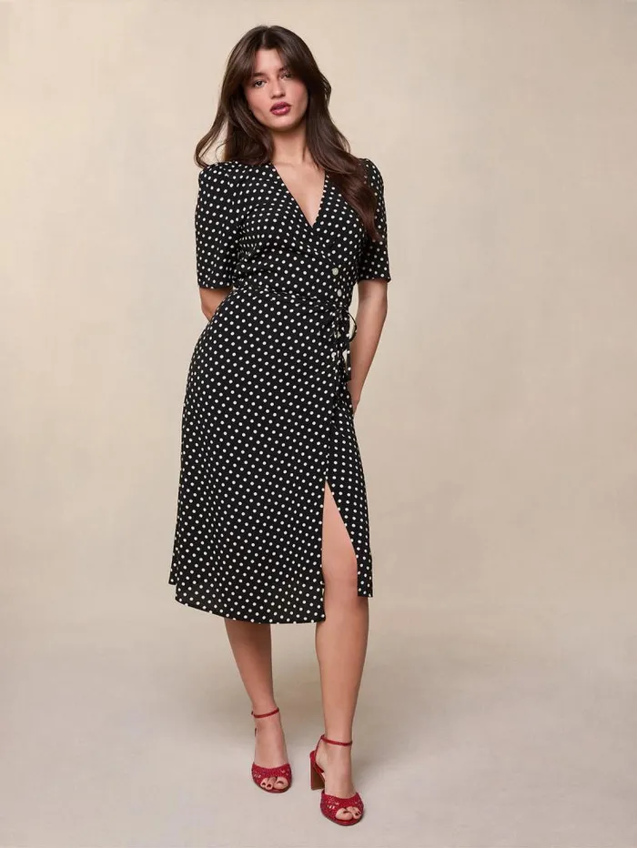 Rouje Dresses Women Gabin Dress Pois Carmen Noir