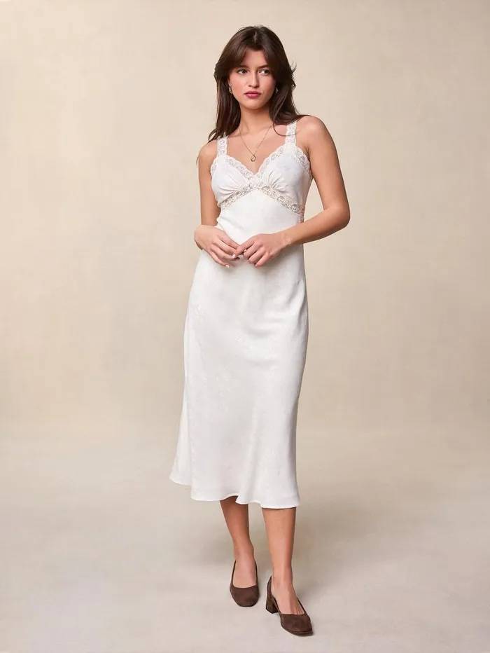 Rouje Dresses Women Jenna Dress Jaquardfleurs Ecru