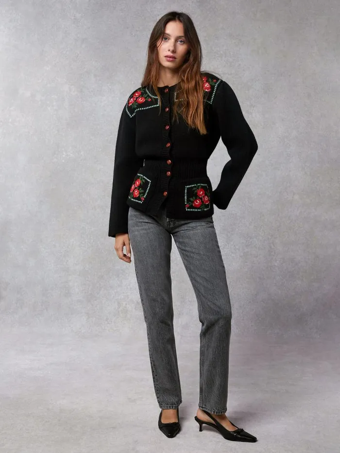 Rouje Knits Women Atlas Cardigan Brod Noir