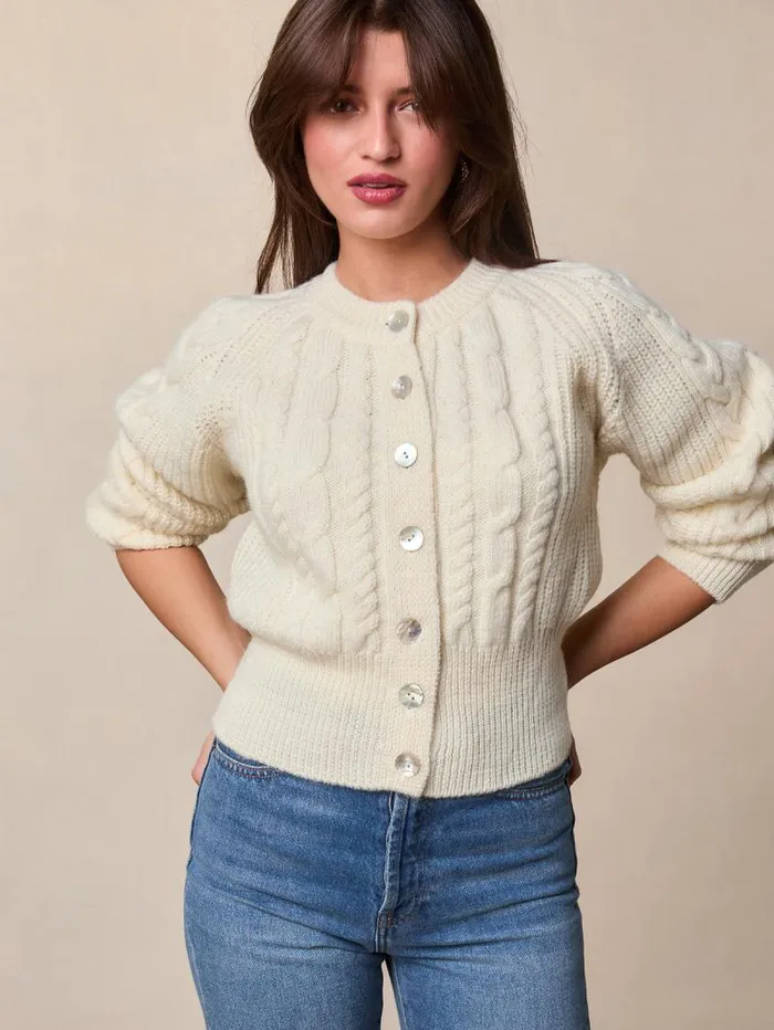 Rouje Knits Women Kira Cardigan Uni Ecru