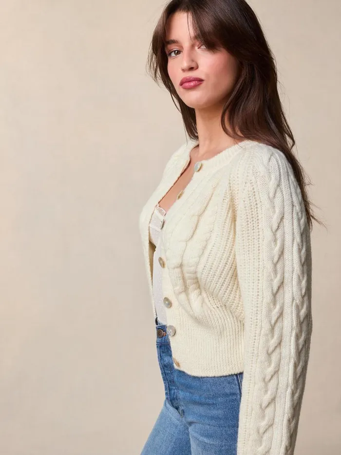 Rouje Knits Women Kira Cardigan Uni Ecru