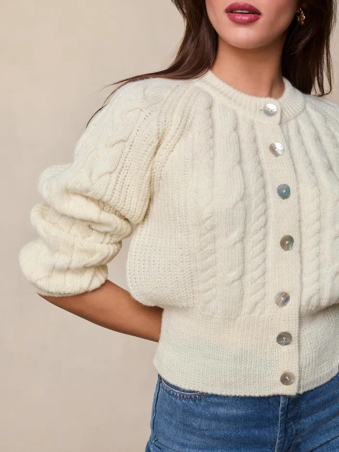 Rouje Knits Women Kira Cardigan Uni Ecru