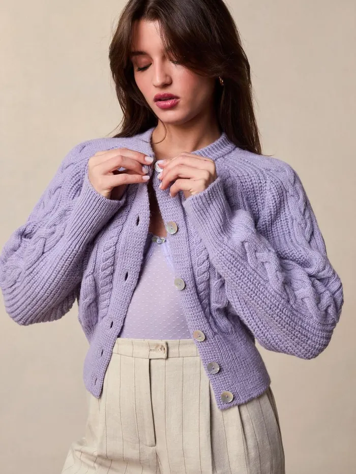 Rouje Knits Women Kira Cardigan Uni Lilas