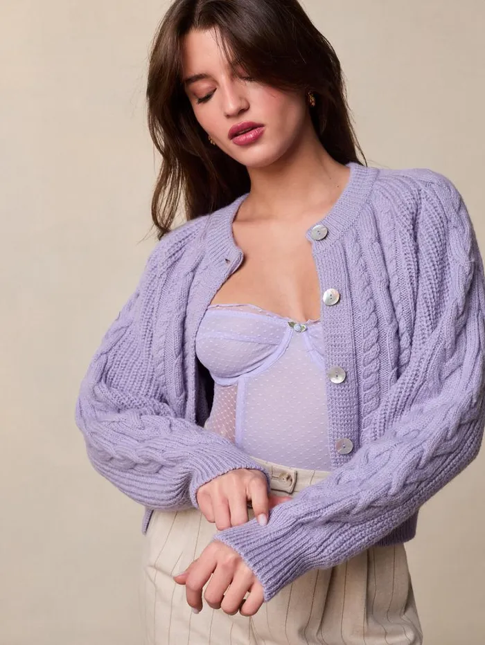Rouje Knits Women Kira Cardigan Uni Lilas