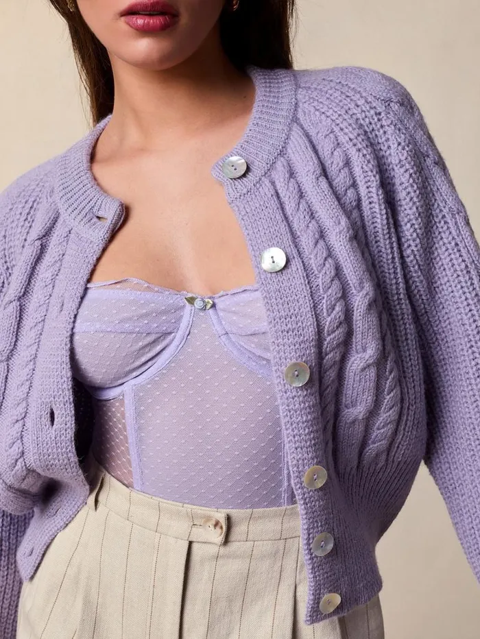 Rouje Knits Women Kira Cardigan Uni Lilas