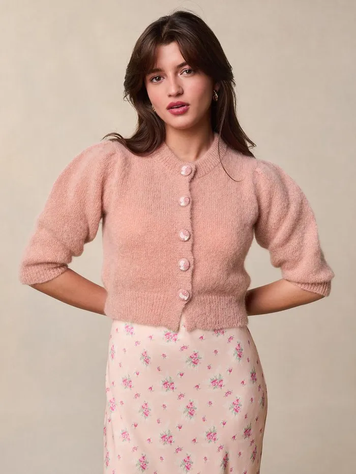 Rouje Knits Women Malik Cardigan Uni Poudre