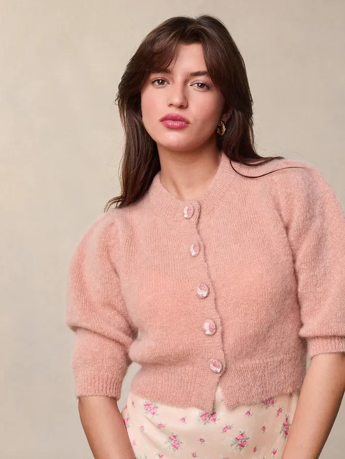 Rouje Knits Women Malik Cardigan Uni Poudre
