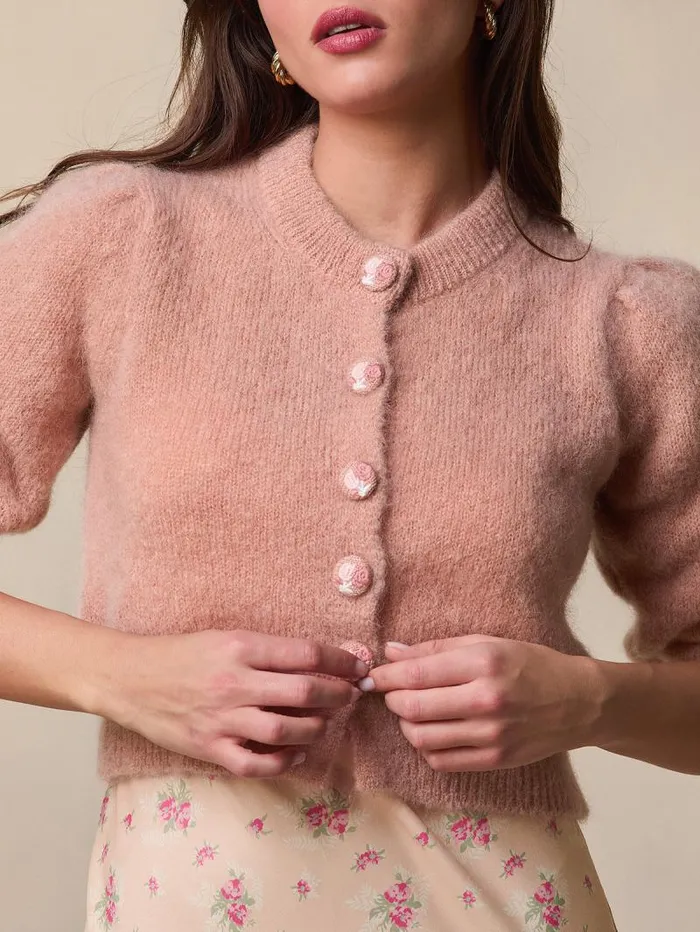 Rouje Knits Women Malik Cardigan Uni Poudre