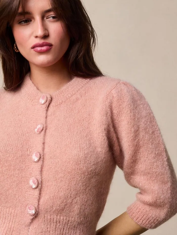 Rouje Knits Women Malik Cardigan Uni Poudre