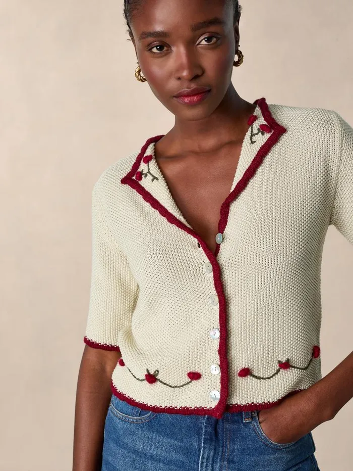 Rouje Knits Women Meredith Cardigan Brode Ecru