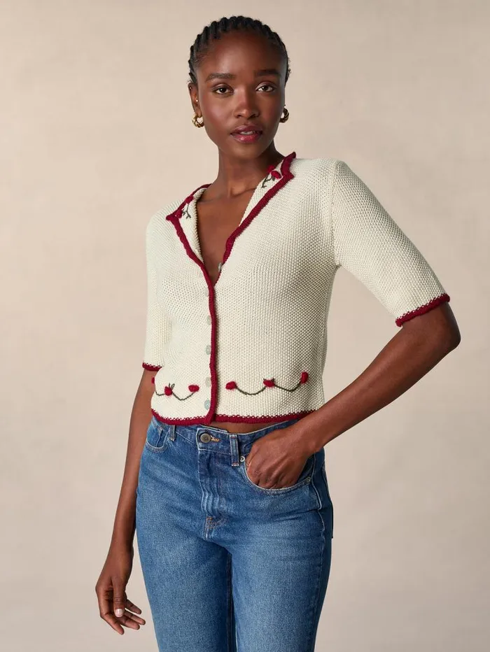 Rouje Knits Women Meredith Cardigan Brode Ecru