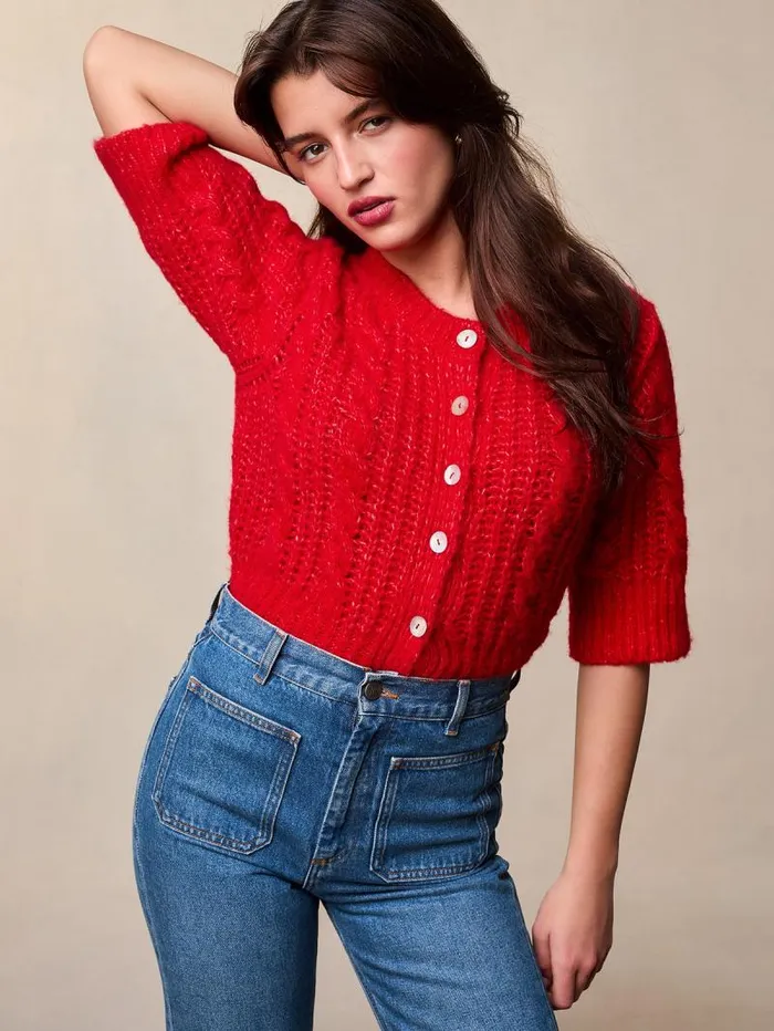 Rouje Knits Women Yvette Cardigan Uni Rouge