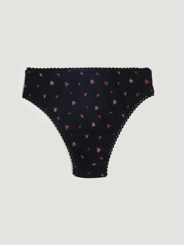 Rouje Lingerie Women Carmen Panties Mini Fleurs Noir