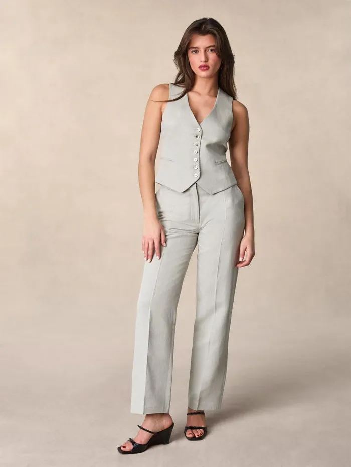 Rouje Pants Women Amale Pants Uni Vert De Gris