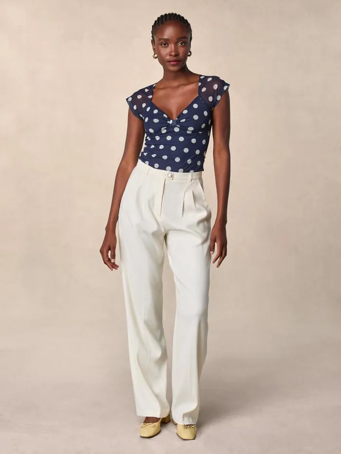 Rouje Pants Women Billie Pants Lin Stretch Ecru