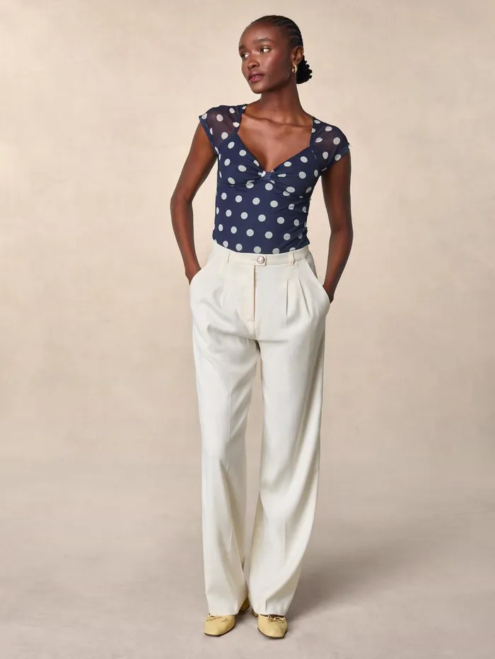 Rouje Pants Women Billie Pants Lin Stretch Ecru