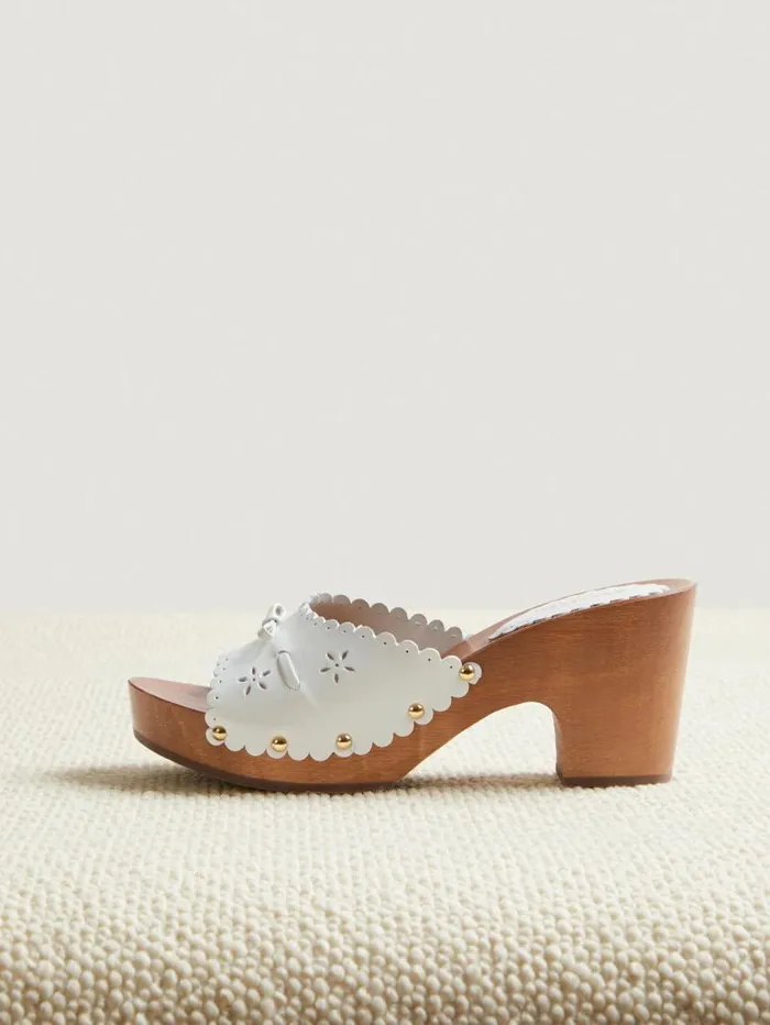 Rouje Shoes Women Bretonne Mules Cuir Blanc