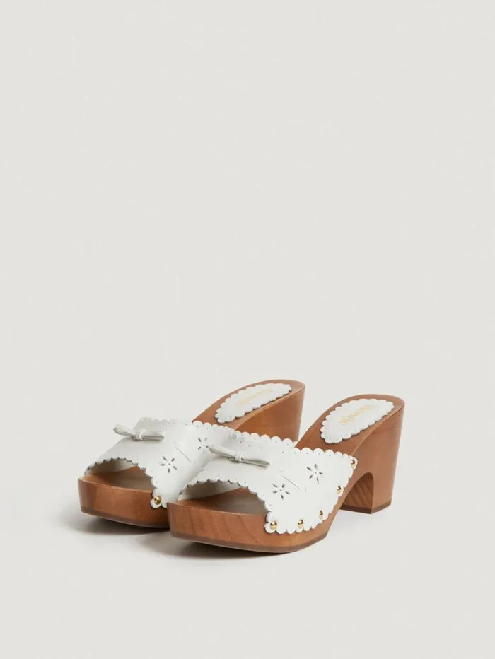 Rouje Shoes Women Bretonne Mules Cuir Blanc
