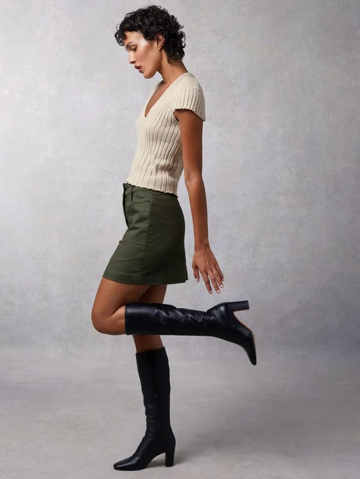 Rouje Skirts Women Adile Skirt Khaki Chevron