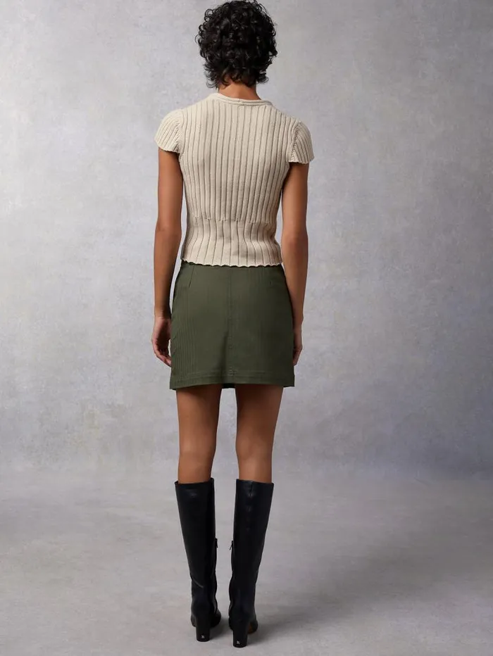 Rouje Skirts Women Adile Skirt Khaki Chevron