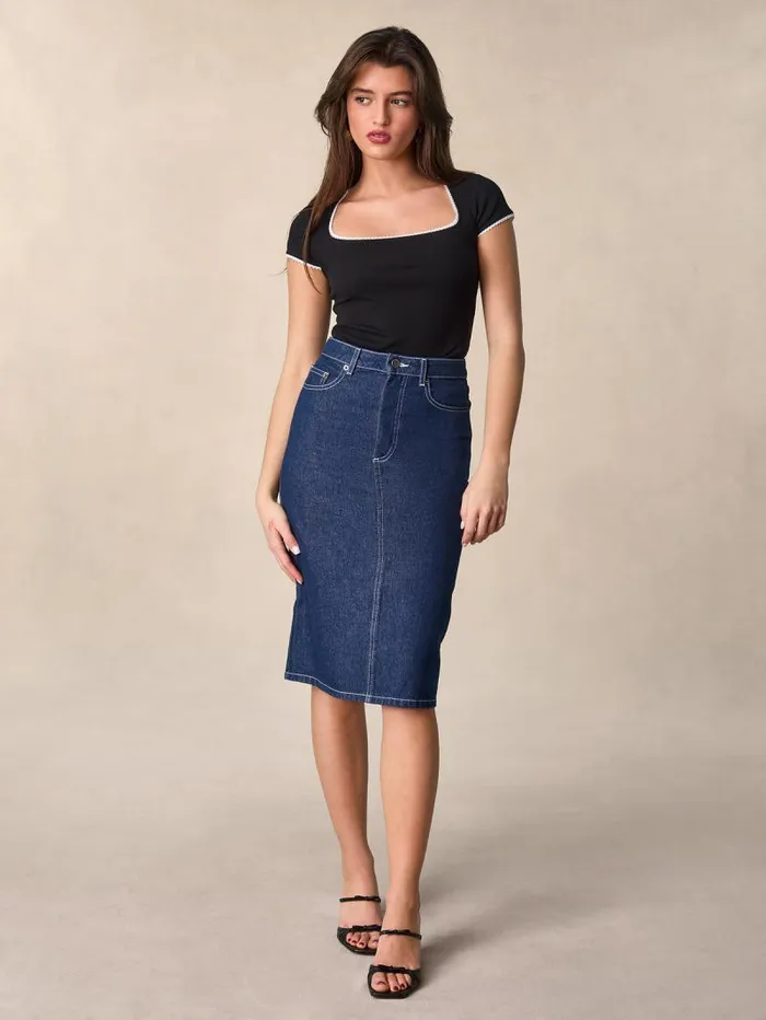 Rouje Skirts Women Denitsa Skirt Uni Indigo Rinse