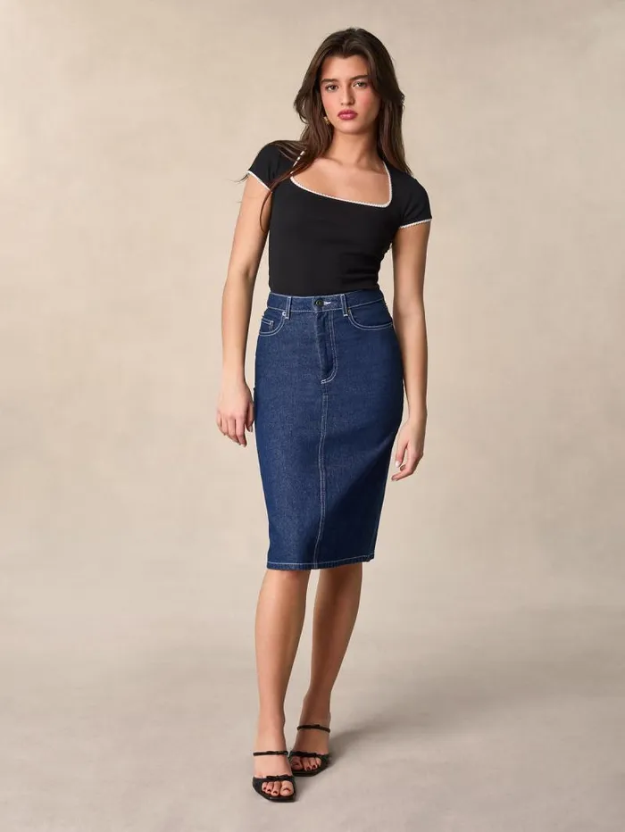 Rouje Skirts Women Denitsa Skirt Uni Indigo Rinse