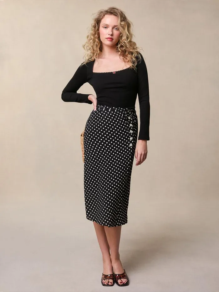 Rouje Skirts Women Gloria Skirt Pois Carmen Noir
