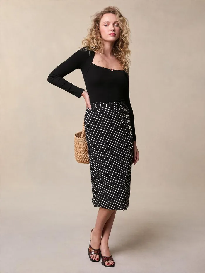 Rouje Skirts Women Gloria Skirt Pois Carmen Noir