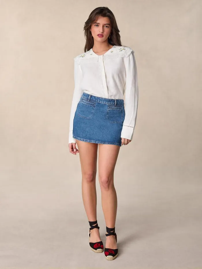 Rouje Skirts Women Polly Skirt Indigo Double Stone