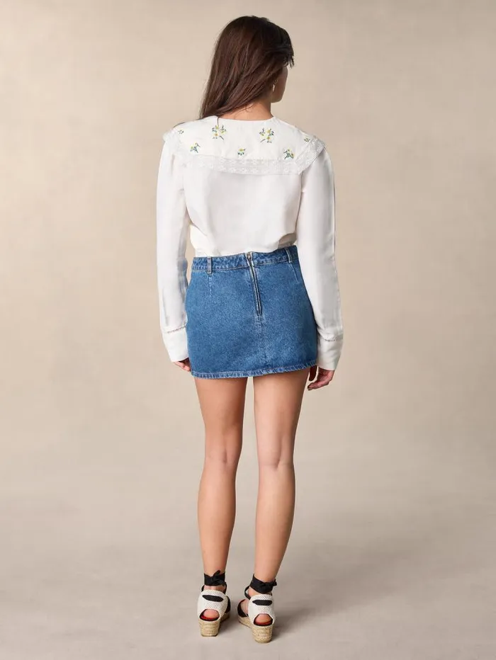 Rouje Skirts Women Polly Skirt Indigo Double Stone