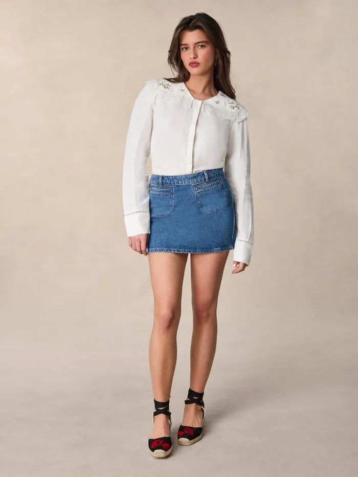 Rouje Skirts Women Polly Skirt Indigo Double Stone