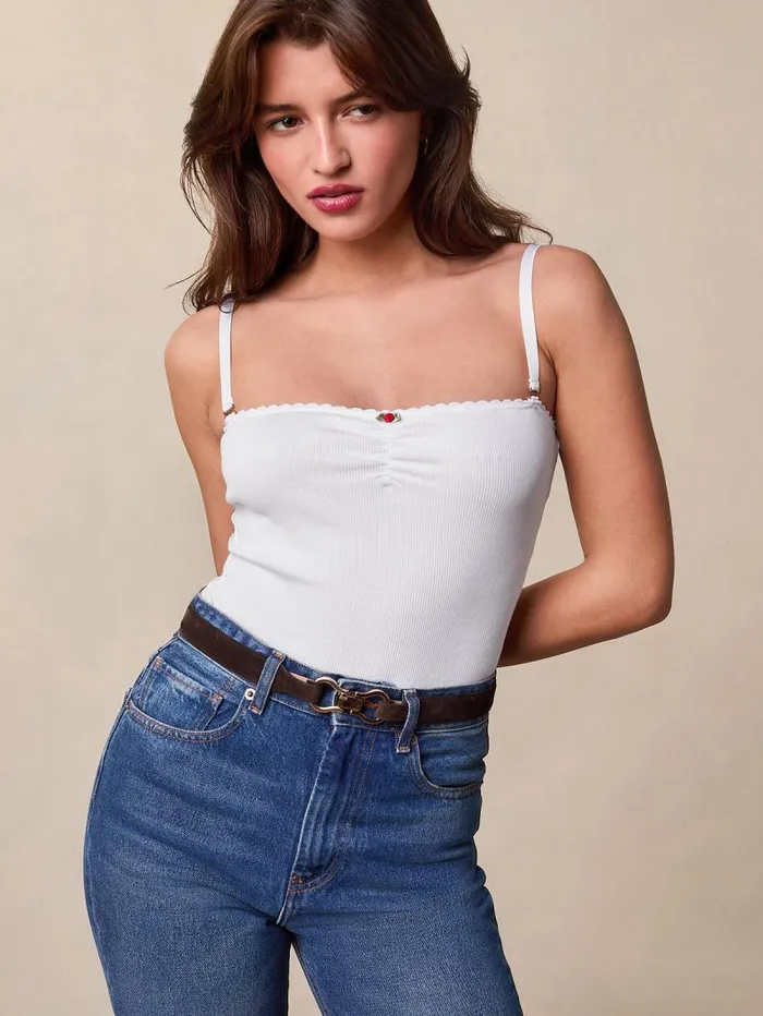Rouje Tops Women Alexa Top Uni Blanc