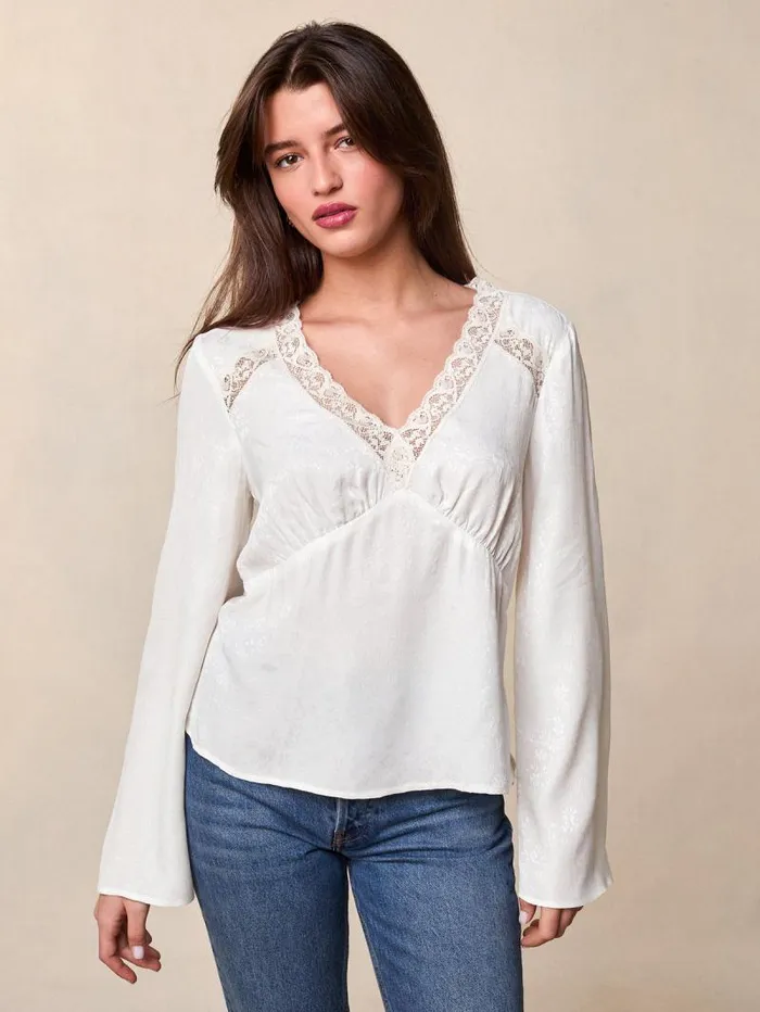 Rouje Tops Women Babette Top Jaquardfleurs Ecru