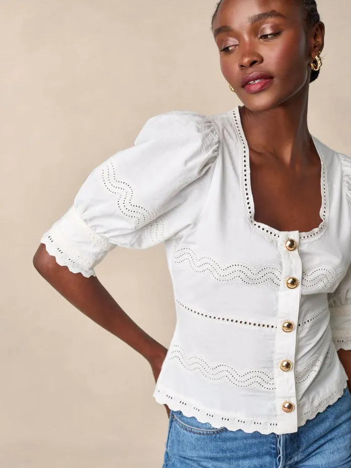 Rouje Tops Women Blondine Top Uni Blanc