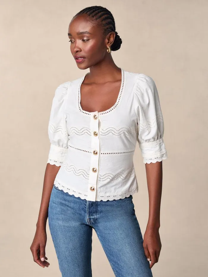 Rouje Tops Women Blondine Top Uni Blanc
