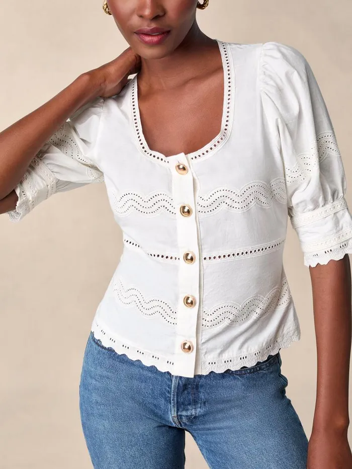 Rouje Tops Women Blondine Top Uni Blanc