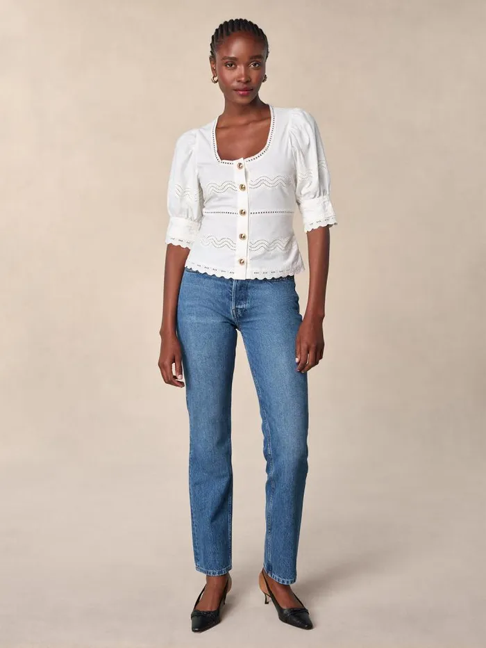 Rouje Tops Women Blondine Top Uni Blanc