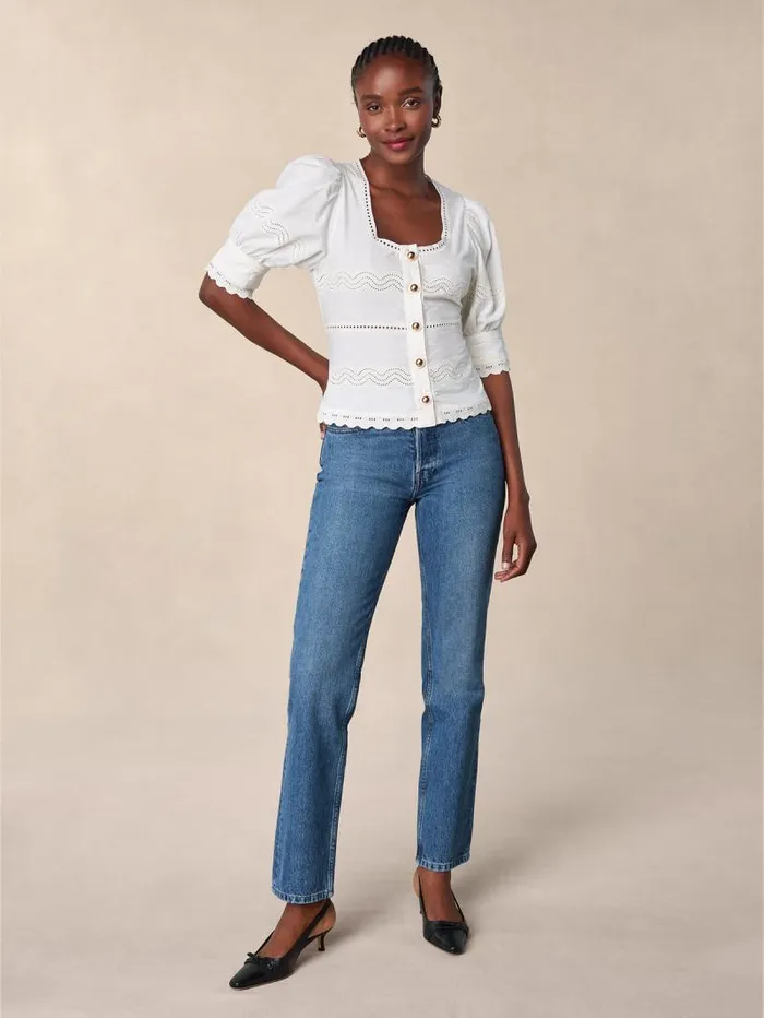 Rouje Tops Women Blondine Top Uni Blanc