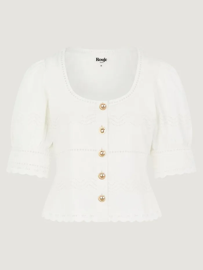 Rouje Tops Women Blondine Top Uni Blanc