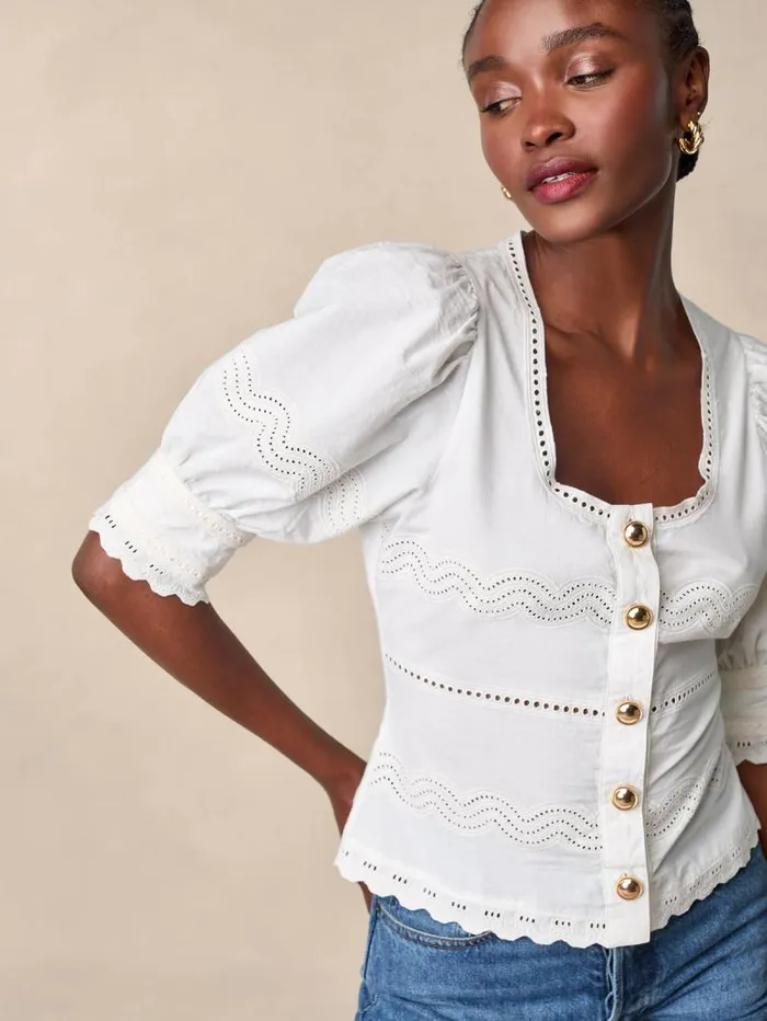 Rouje Tops Women Blondine Top Uni Blanc