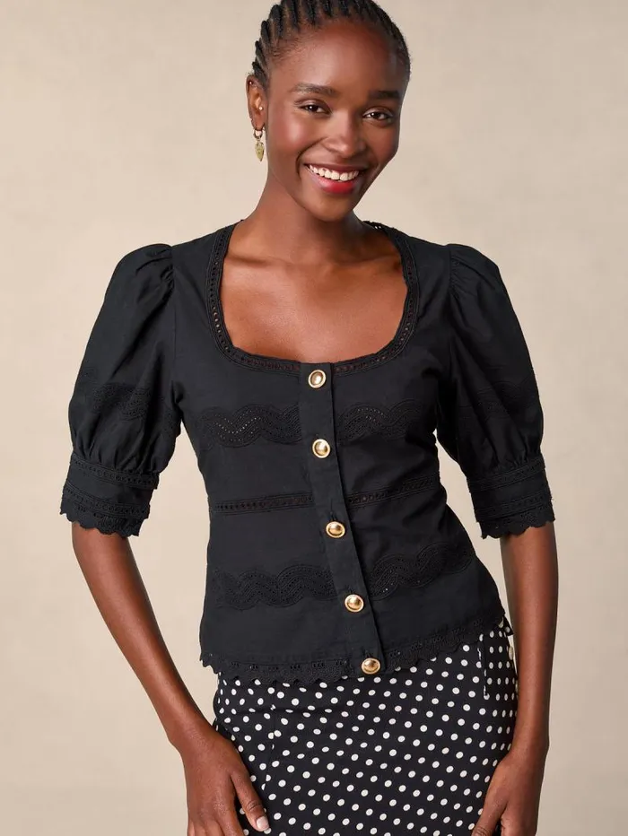 Rouje Tops Women Blondine Top Uni Noir