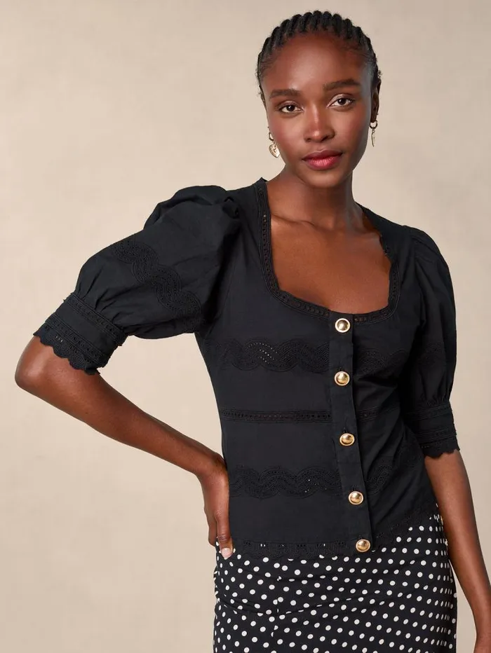 Rouje Tops Women Blondine Top Uni Noir