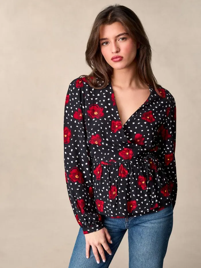 Rouje Tops Women Dolores Top Fleursdete Noir