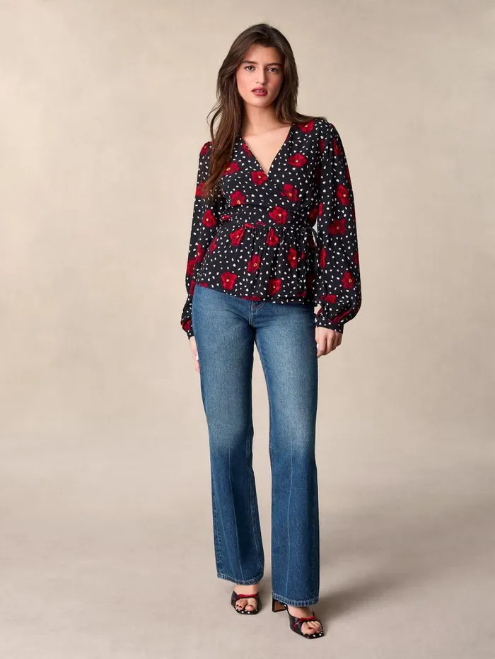 Rouje Tops Women Dolores Top Fleursdete Noir