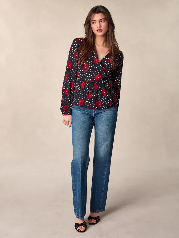Rouje Tops Women Dolores Top Fleursdete Noir