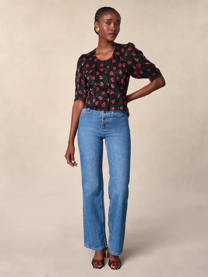 Rouje Tops Women Eleonore Top Coeursalpins Noir