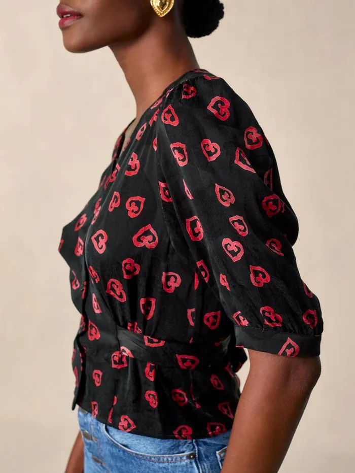 Rouje Tops Women Eleonore Top Coeursalpins Noir