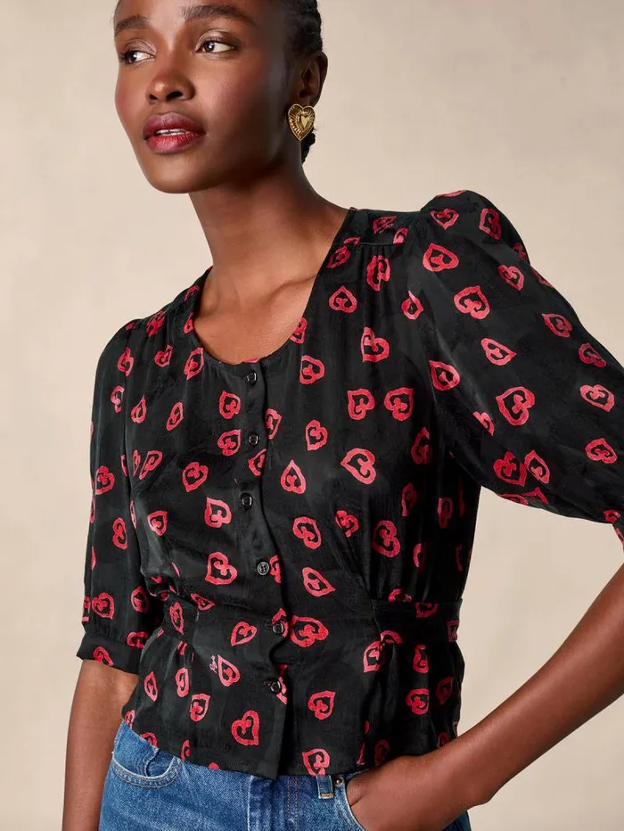 Rouje Tops Women Eleonore Top Coeursalpins Noir