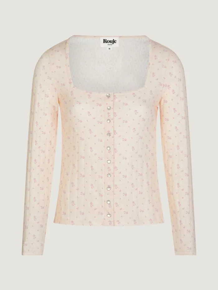 Rouje Tops Women Eugene Cardigan Charmeuse Poudre
